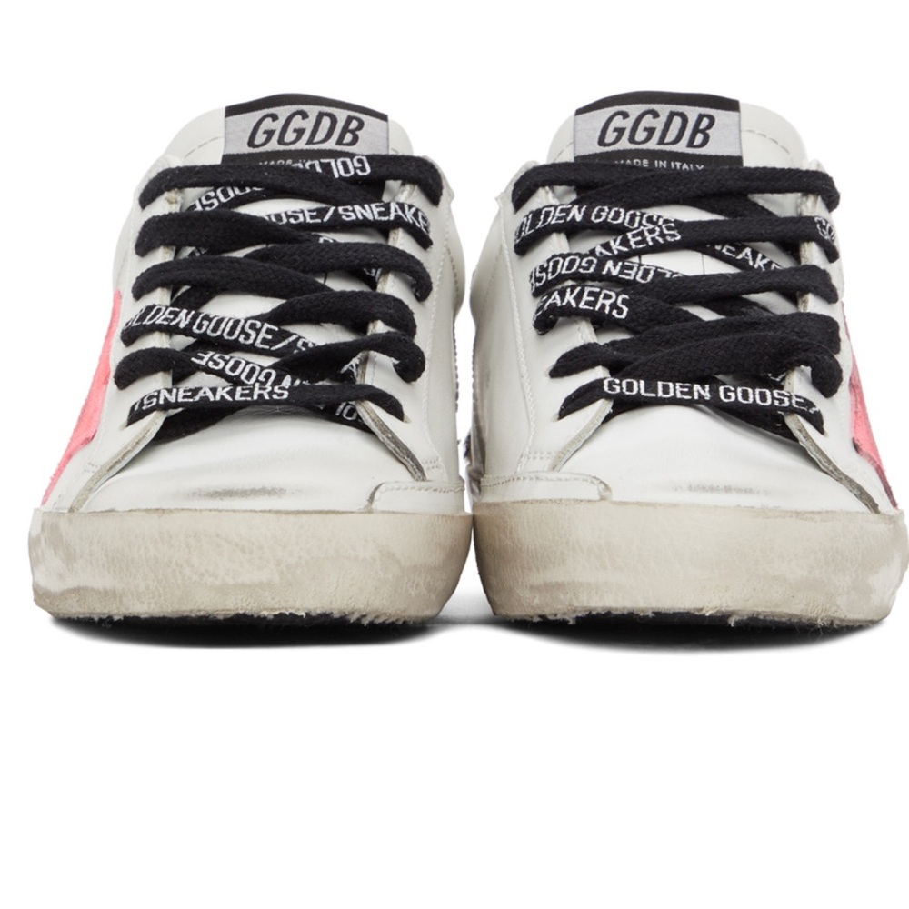 Golden Goose Women's Sneakers in White and Pink Size 38/7.5W